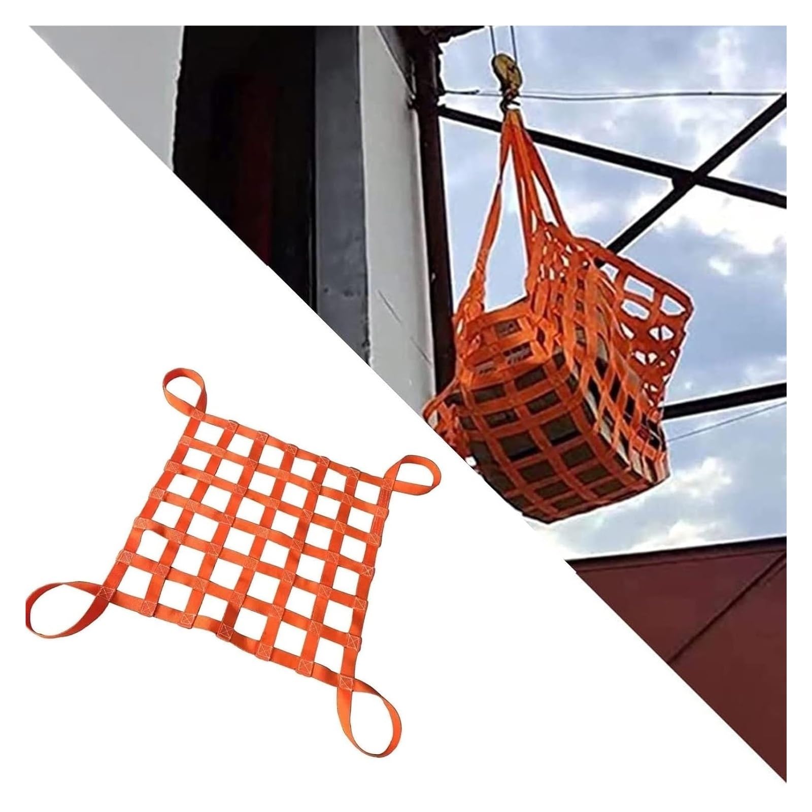 GDHKDDFL Nylon sling nets, Safety Lifting Nylon Hanging Netting, Construction Dock Hoist Objects Net, Extended Climbing Rope(1 X 1M/Mesh 10cm/Load 1t)