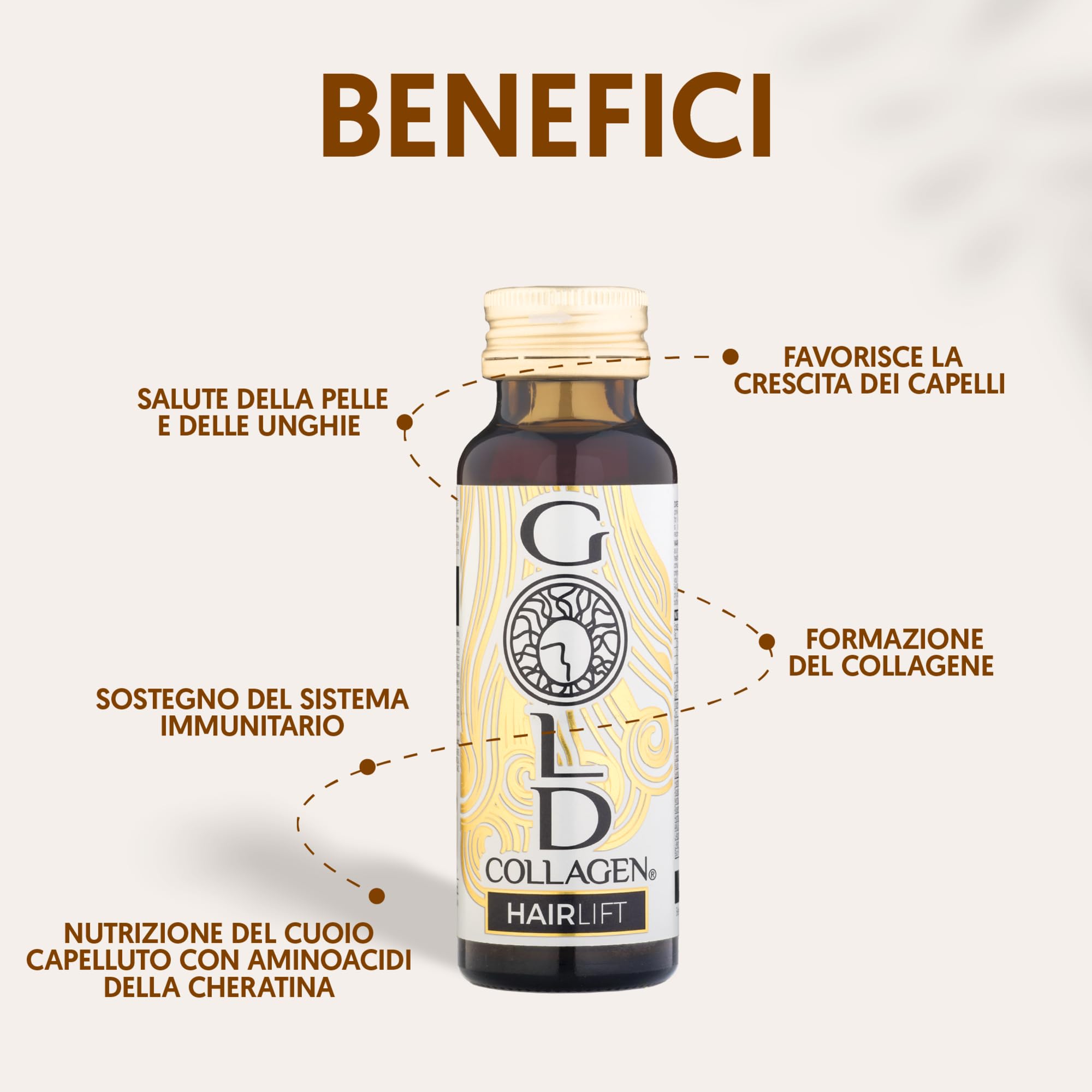 Gold Collagen Hairlift Capelli Crescita Liquido, 10 x 50 ml