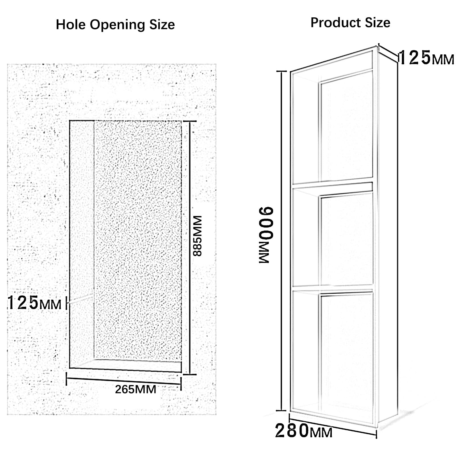 Doccia in acciaio inox 304 nero opaco, impermeabile, a prova di perdite, mensola Sto per ambienti umidi, bagno, alcova, shampoo nizer, miglioramento della casa/rinnovo – 90 x 28 x 12,5 cm