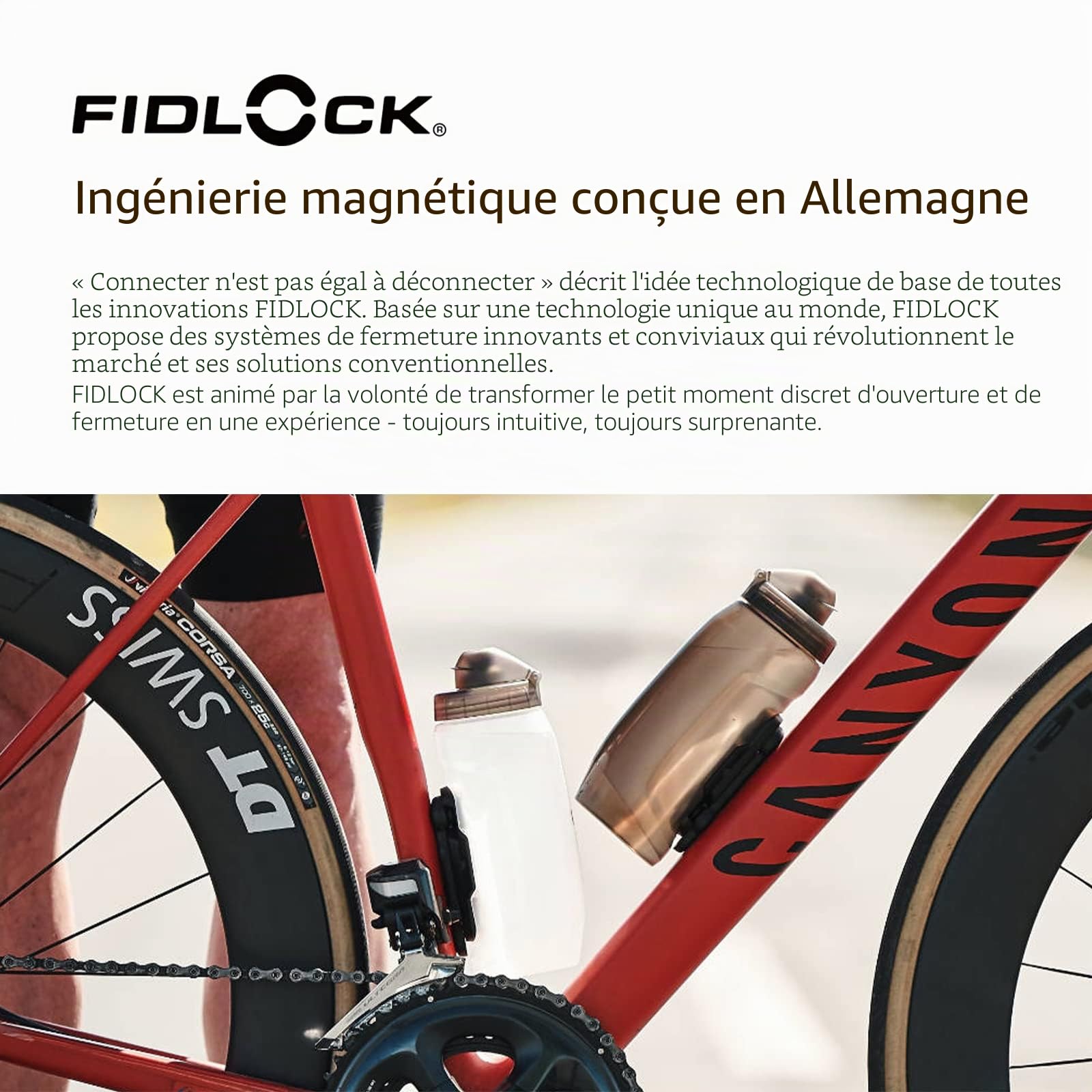 Fidlock Twist Porte-bouteille magnétique pour vélo avec support porte-gobelet pour vélo