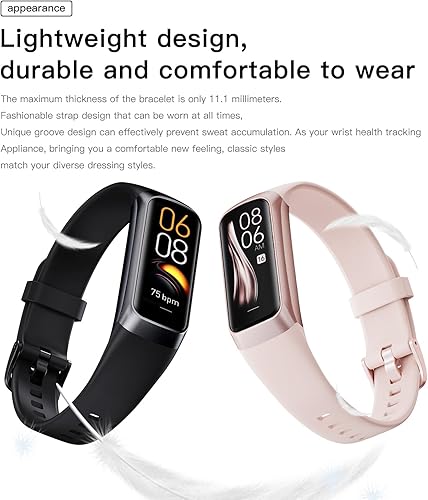 Miniatura 6 de Keep Health Fitness Trackers para mujeres y hombres Amoled Step Counter Slim Thin 25 modos deportivos con monitor de presión arterial de frecuencia