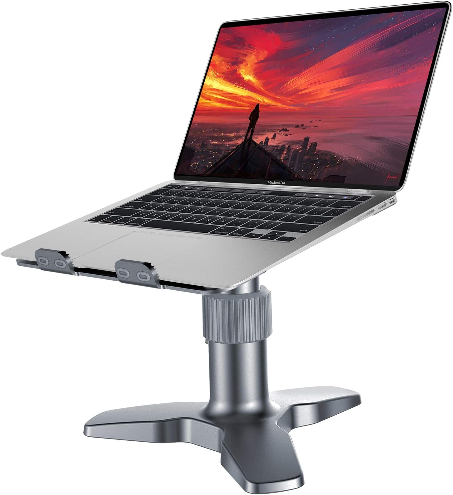 OQTIQ Height Adjustable Laptop Stand, Multi-Angle Adjustable Notebook Aluminum Stand Desktop Tripod Holder Compatible with MacBook Pro Air, Lenovo, Dell XPS, HP(10-17")