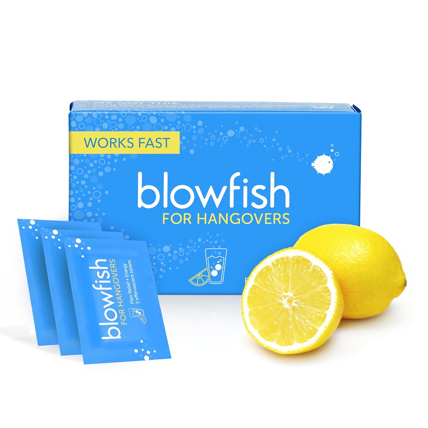 Blowfish for Hangovers - Fast Hangover Relief in 15 Minutes Headache Relief Energy and Hydration in One Step
