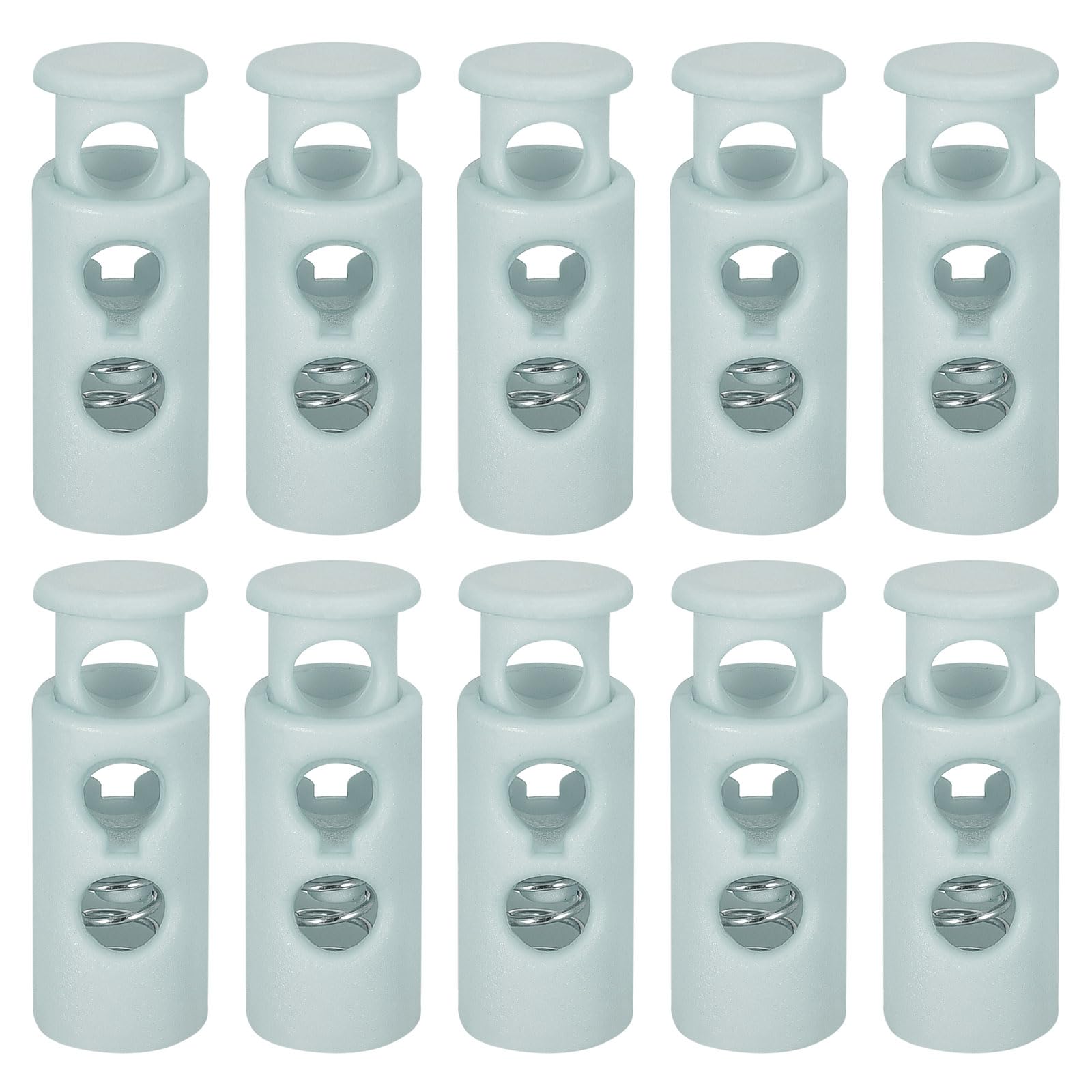 Cordon de serrage en plastique à double trou robuste - Butées à ressort anti-glissement - 8