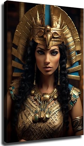 Cleopatra - Arte de pared, decoración de pared del antiguo Egipto para sala de estar, listo para colgar (enmarcado, 24 x 36 pulgadas)