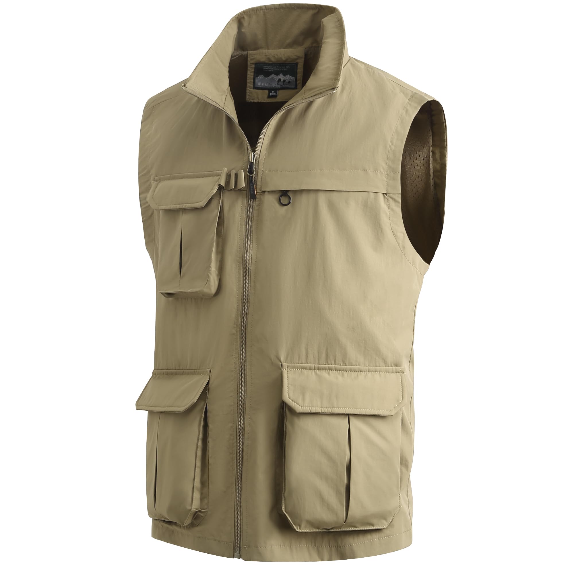 Herren Outdoor Weste mit Vielen Taschen schnelltrocknend Multifunktions Weste Leicht Atmungsaktiv Anglerweste Sport Weste Camping Fotografie Weste Freizeit Ärmellos Jacke