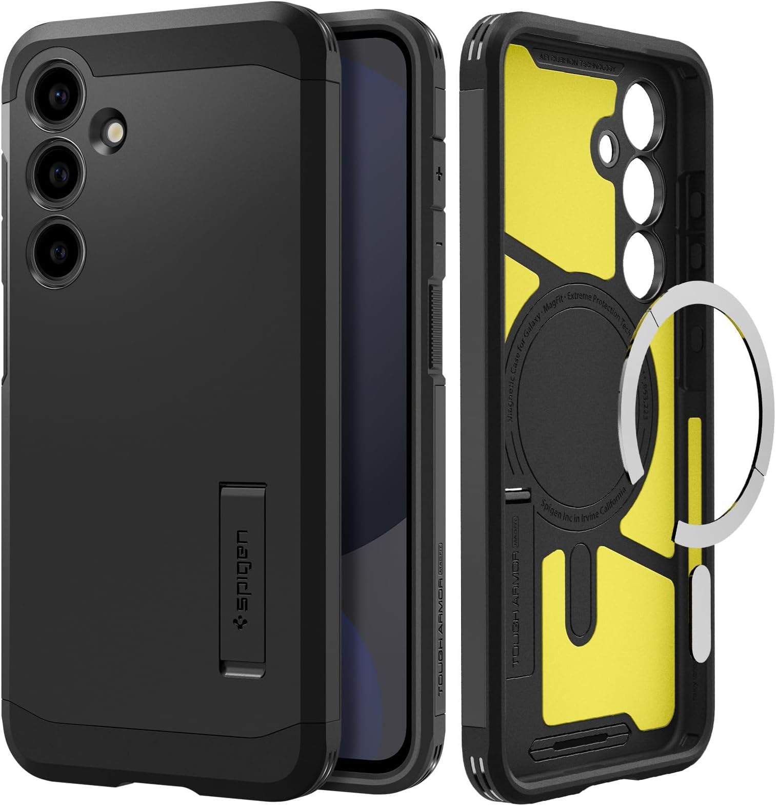 Spigen for Galaxy S24 FE Case, Tough Armor MagFit [Kickstand] [Compatible with MagSafe] [Military-Grade Protection] - Black