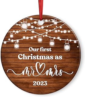 Our First Christmas Married Ornament 2023, Our First Christmas As Mr. And Mrs. Ornament 2023, Bridal Shower Gifts, Wedding Gifts for Couples Unique, Newlywed Gifts, 1st Christmas Married Ornament 2023