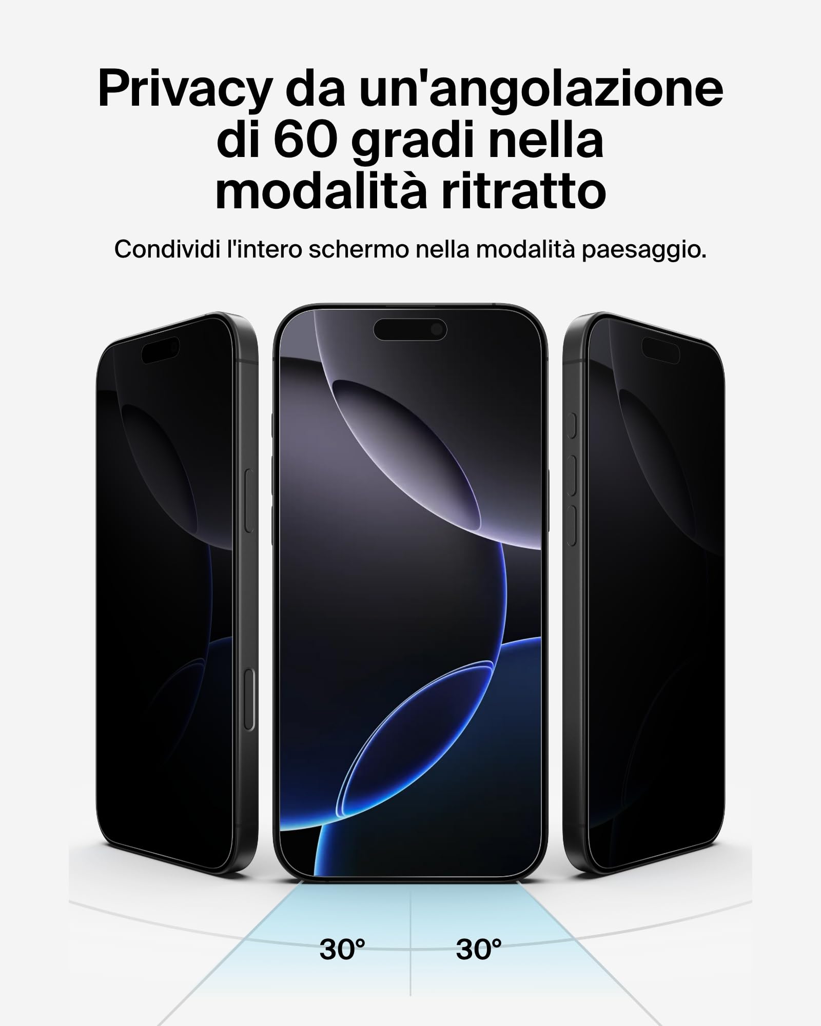 Pellicola Protettiva Belkin InvisiGlass Privacy Per IPhone - Vetro Riciclato, Anti Sguardi
