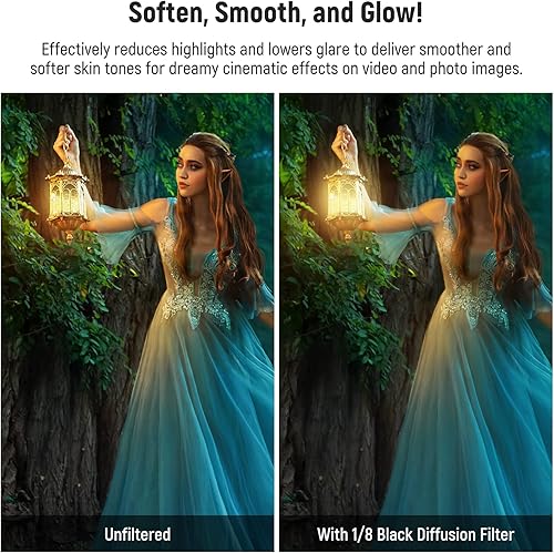 Vista 67 de NEEWER Filtro cuadrado de cine con efecto de ensueño de niebla de difusión negra de 1/4 x 5.65 pulgadas (rectangular) con vidrio óptico HD