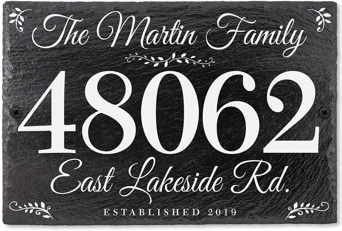 Slate Address Plaques - Customized Wall Plaque House Address Plaque for Outside - Personalized Address House Plaque Home Address Signs for House