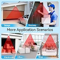 Vista 7 de GREENCYCLE Sensores de movimiento al aire libre con alarma, alarmas de entrada inalámbricas al aire libre resistentes a la intemperie, carillón