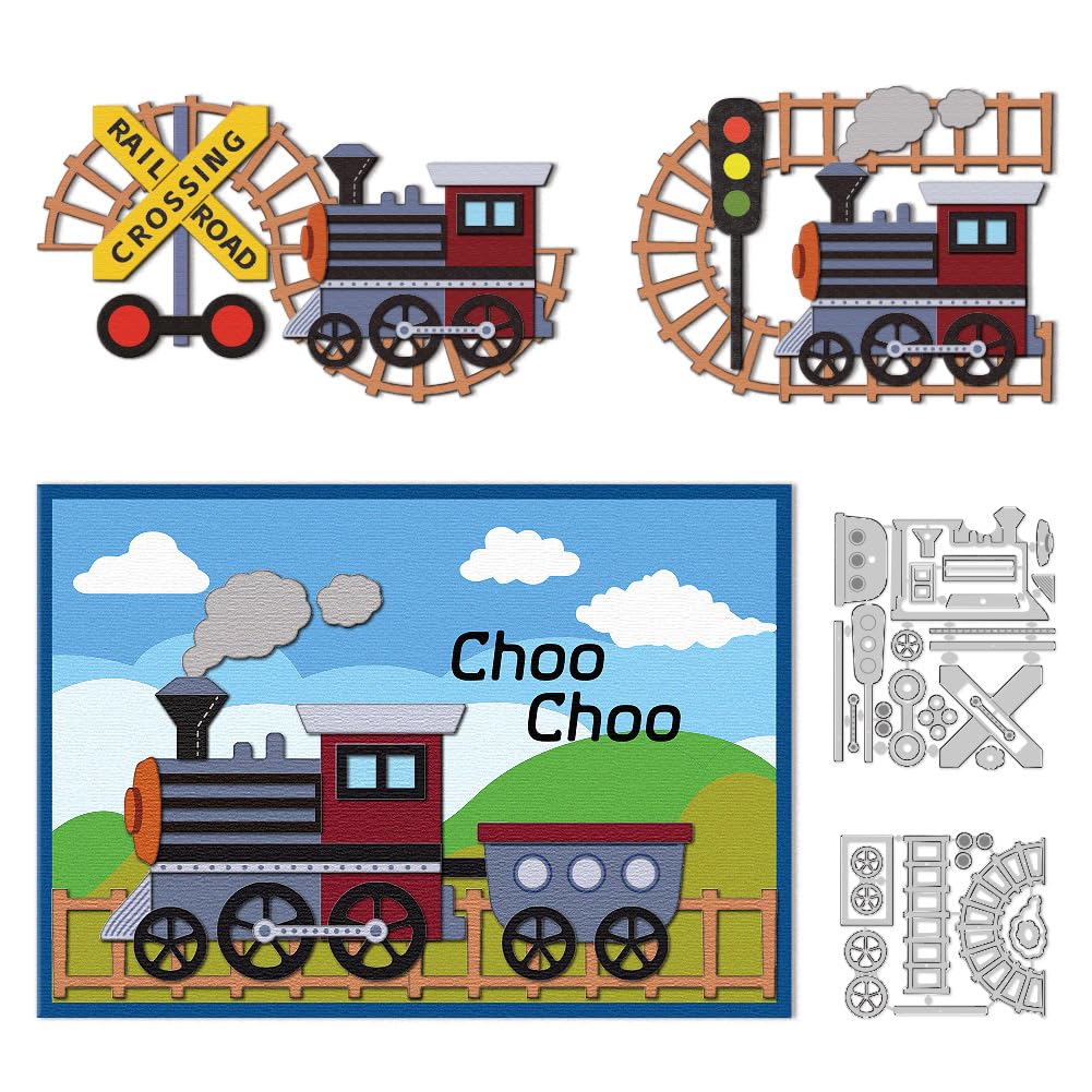 DELORIGIN Trains and Tracks Die Cuts