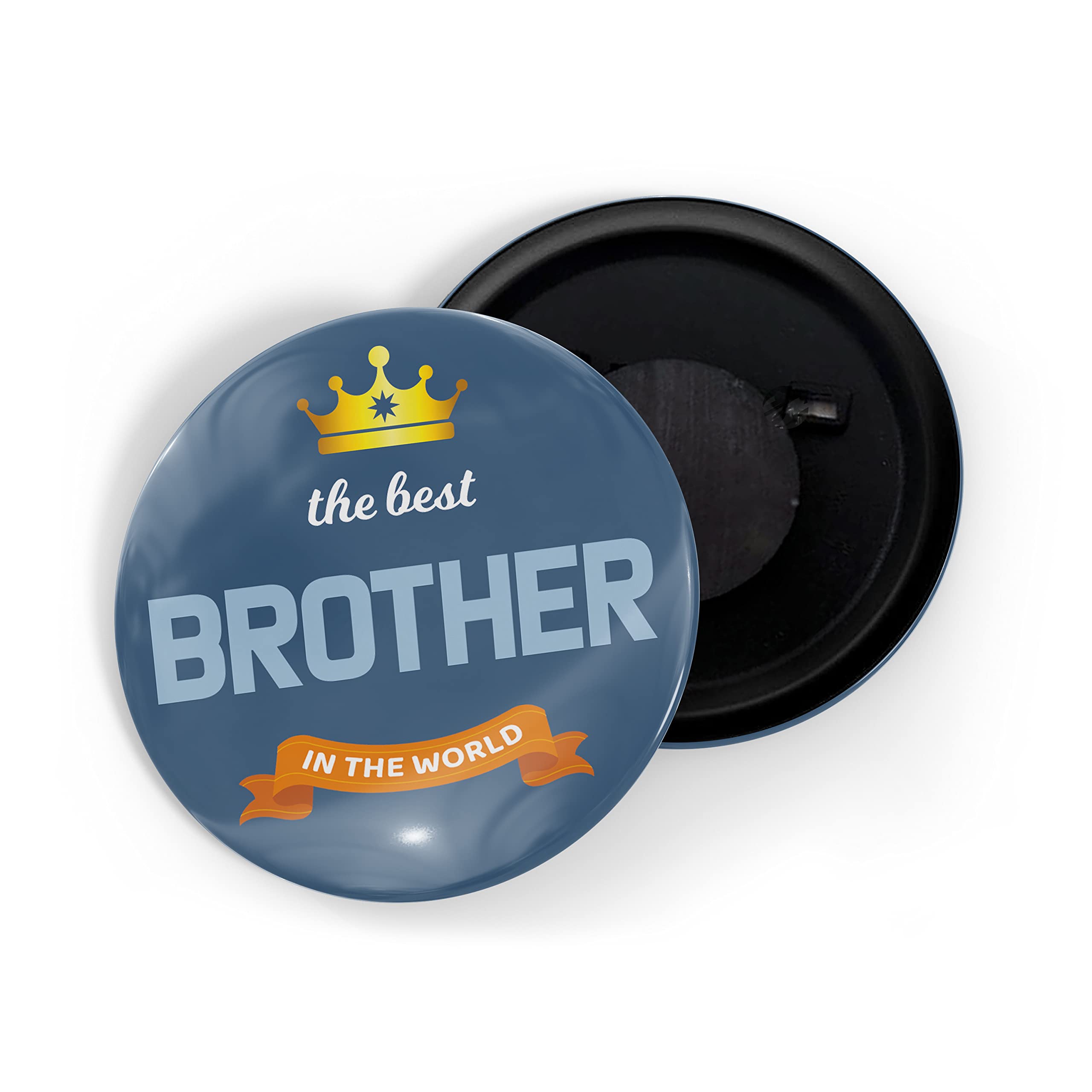 dhcrafts Fridge Magnet Blue Best Brother in The World Glossy Finish Design Pack of 1 (58mm)-image-11