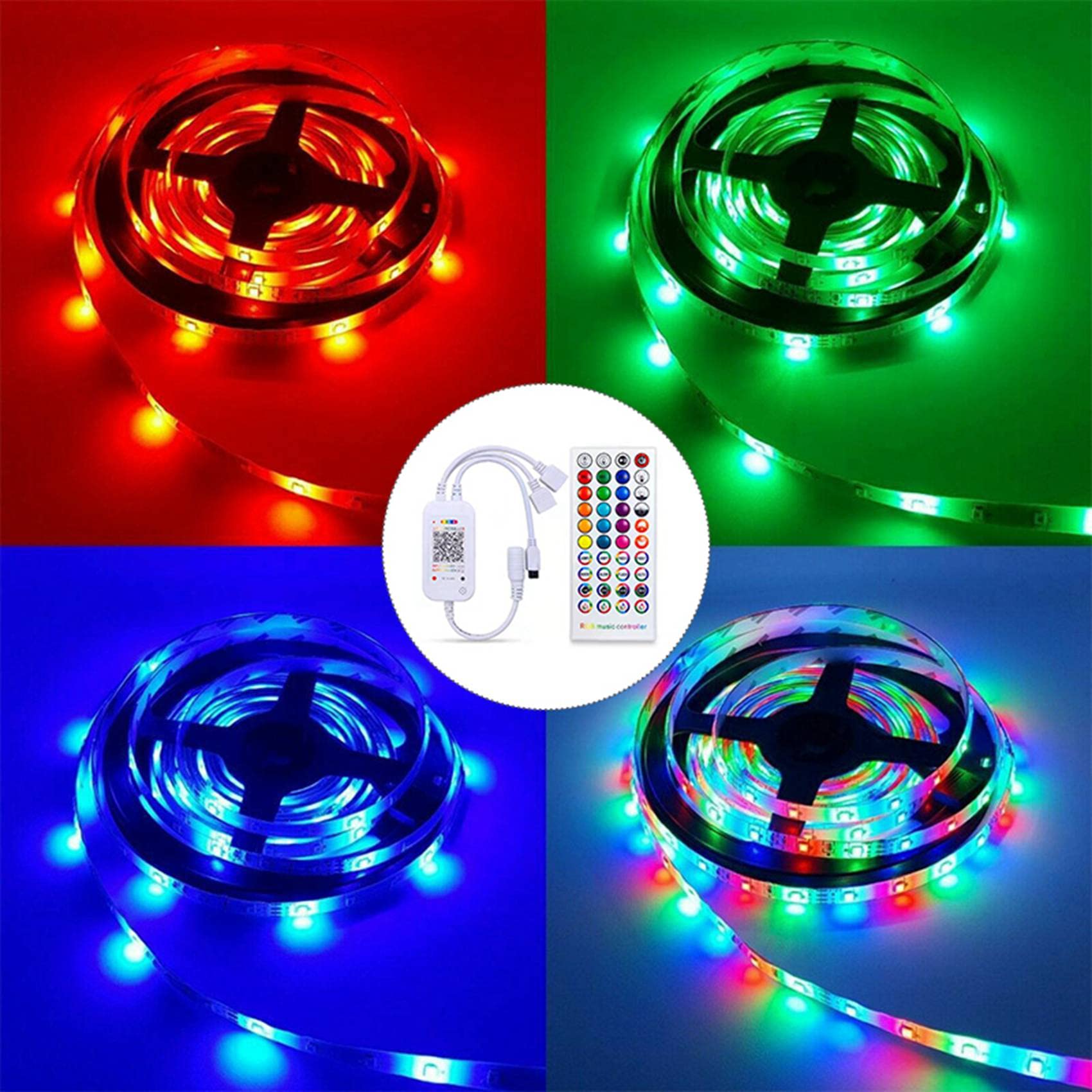 Contrôleur LED Bluetooth + télécommande 40 touches APP contrôle et synchronisation de la musique RVB IR pour 5050 3528 RGB LED lumière