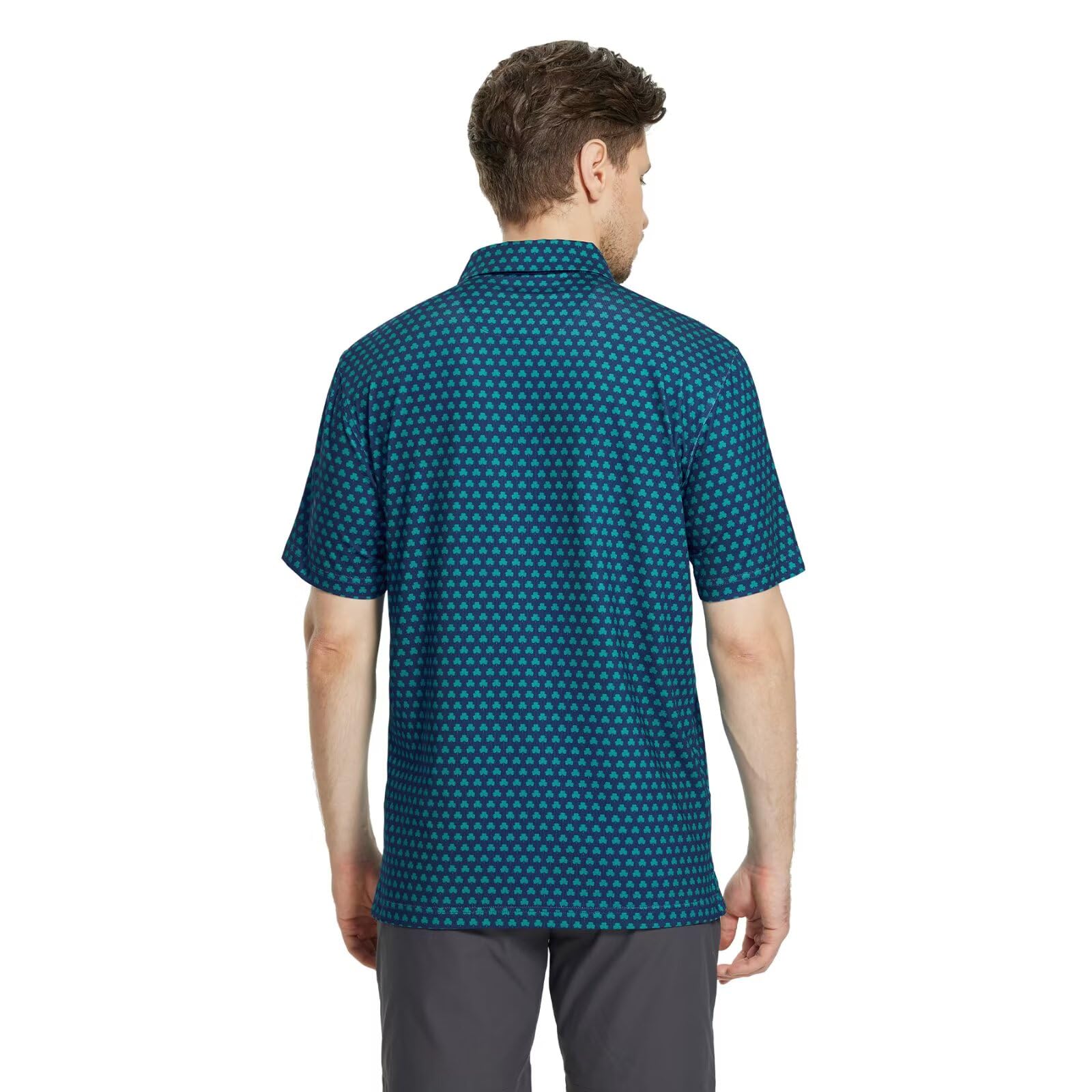 M MAELREG Mens Golf Shirt Short Sleeve Dry Fit Print Moisture Wicking Performance Patterns Collared Polo Shirt - 5