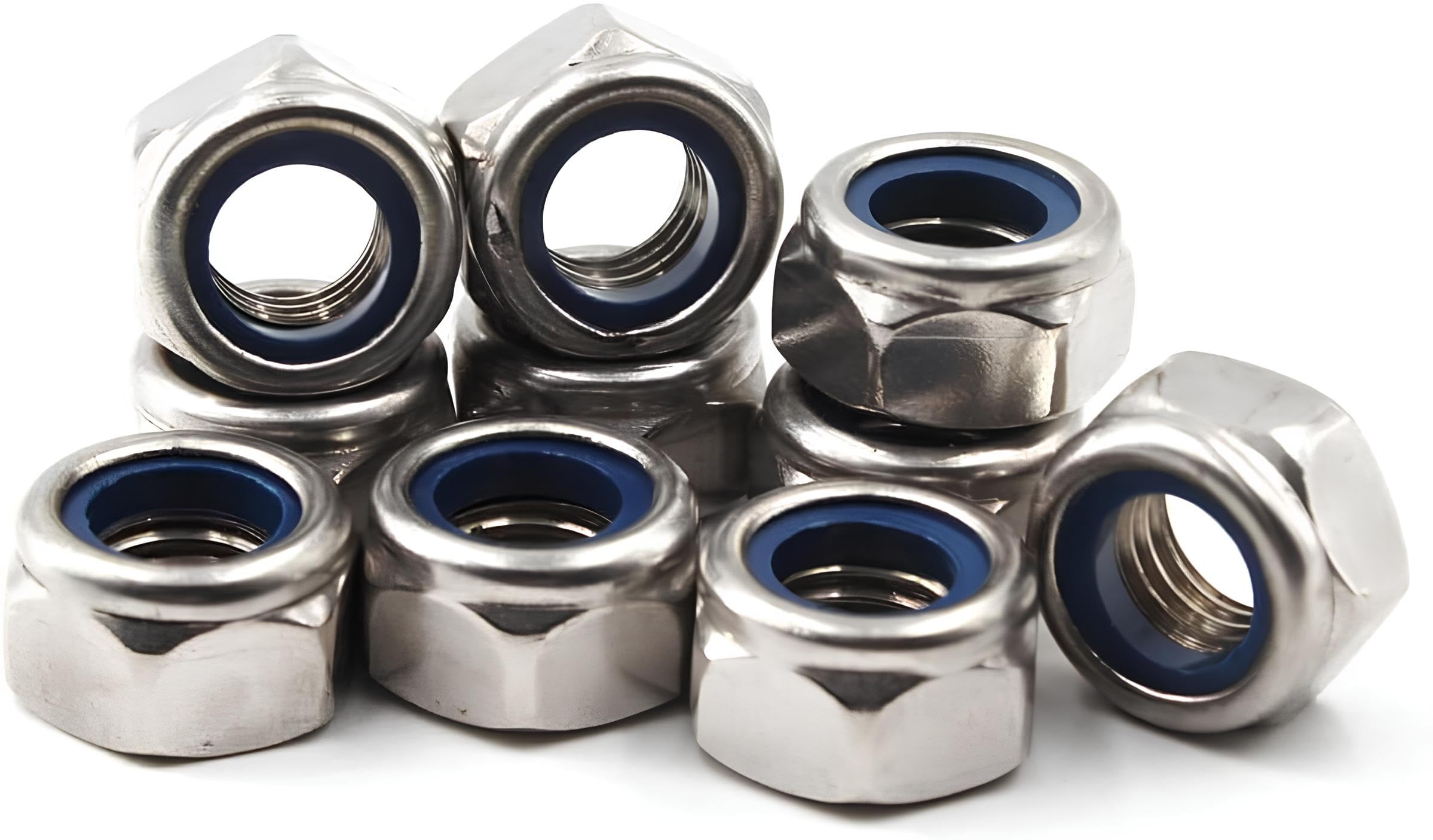 Stainless Steel Hex Nuts With Nylon Insert - Self-locking Lock Nuts For Secure Connections For Household And Mechanical Appliance (10MM, 10PCS)