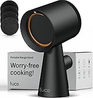 TUCO Portable Countertop Range Hood: 3-Speed Exhaust Fan, 5-Layer Filter, Low Noise Smoke Remover for Apartments, Dorms, RVs & Indoor BBQ - Black