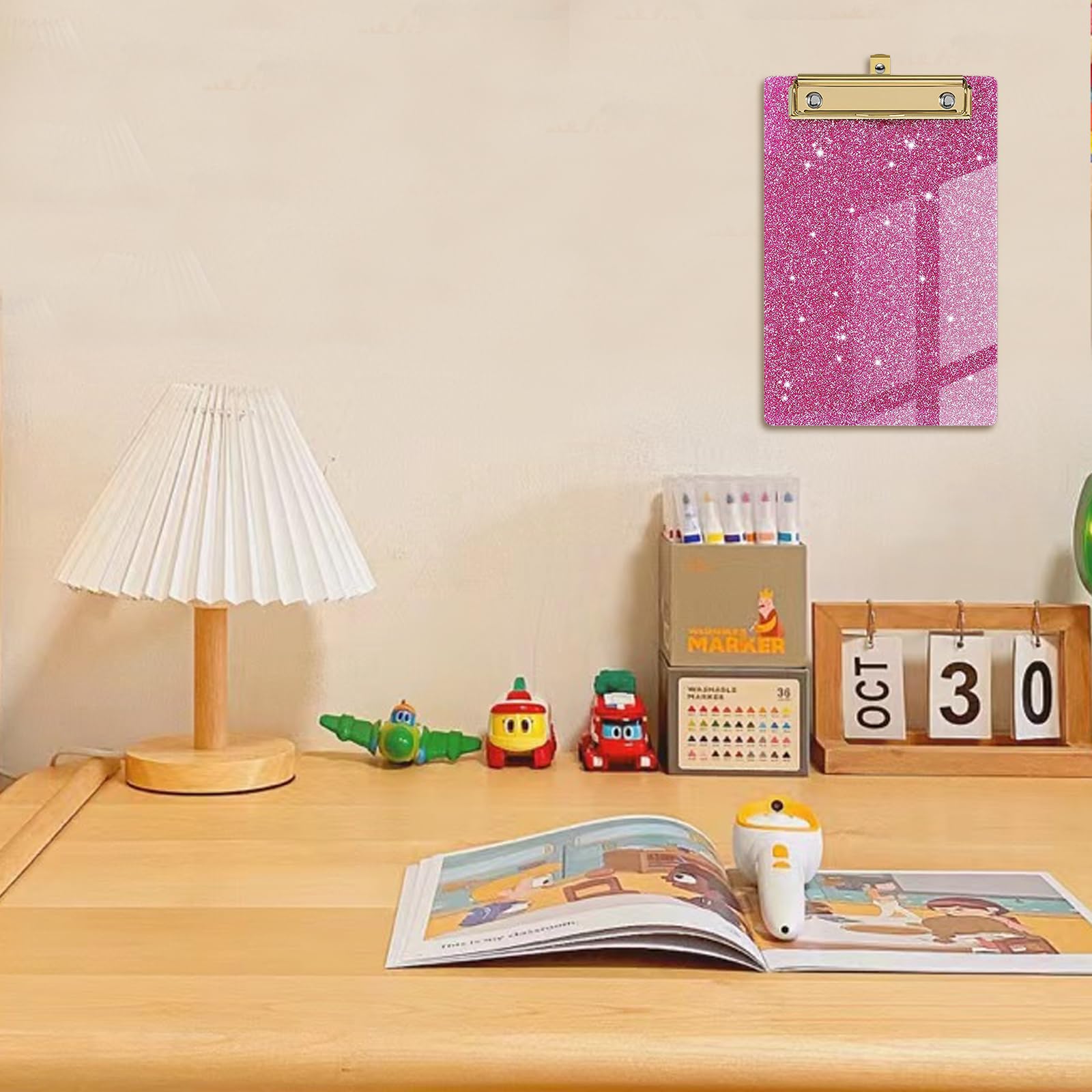 Portablocco Acrilico Glitterato A4 - Lavagna Con Clip Per Appunti E Coriandoli - Foto 4