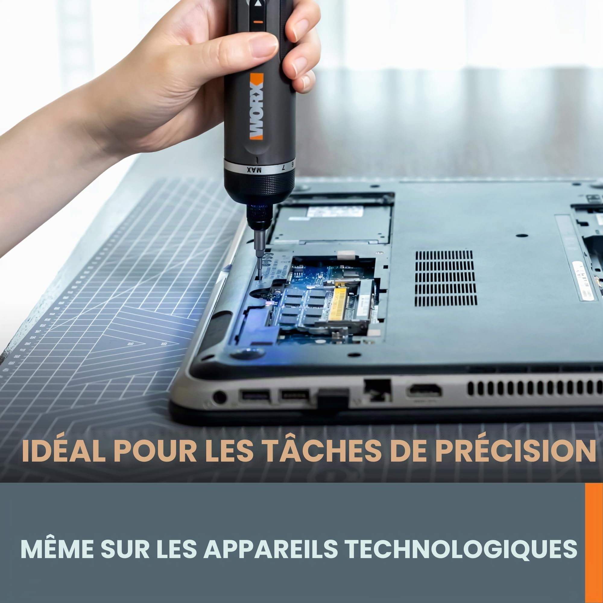 WORX Tournevis Lithium 4V 30 pièces Kit d'accessoires WX242L