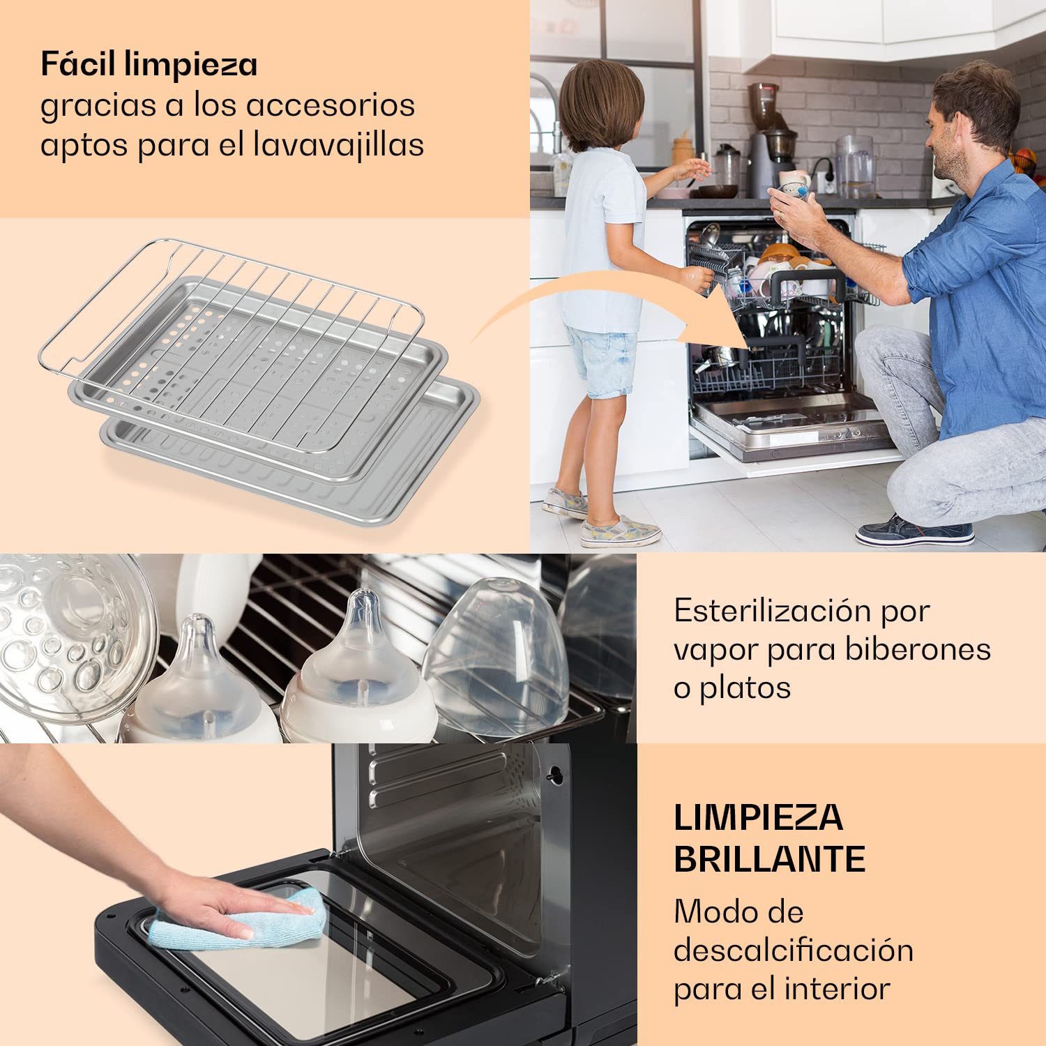 Klarstein Horno Freidora de Aire Caliente, de 2450W de Calentamiento Rápido para Cocina, Freidora Sin Aceite Compacta, Capacidad 18 l.., Fácil Limpiar, Freidoras Compactas, Air Fryer 10 Programas