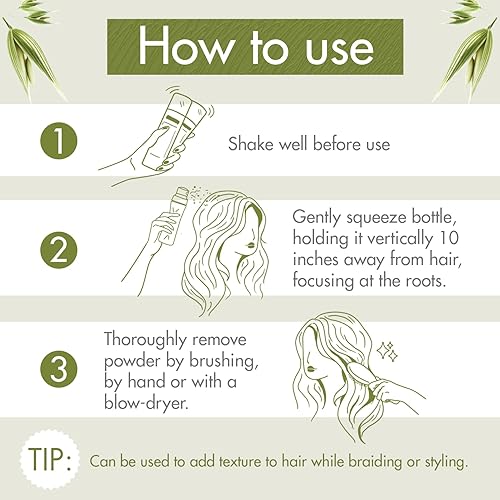 Miniatura 4 de Klorane Champú seco en polvo con leche de avena fórmula sin aerosol polvo suelto ecológico libre de parabenos y sulfatos