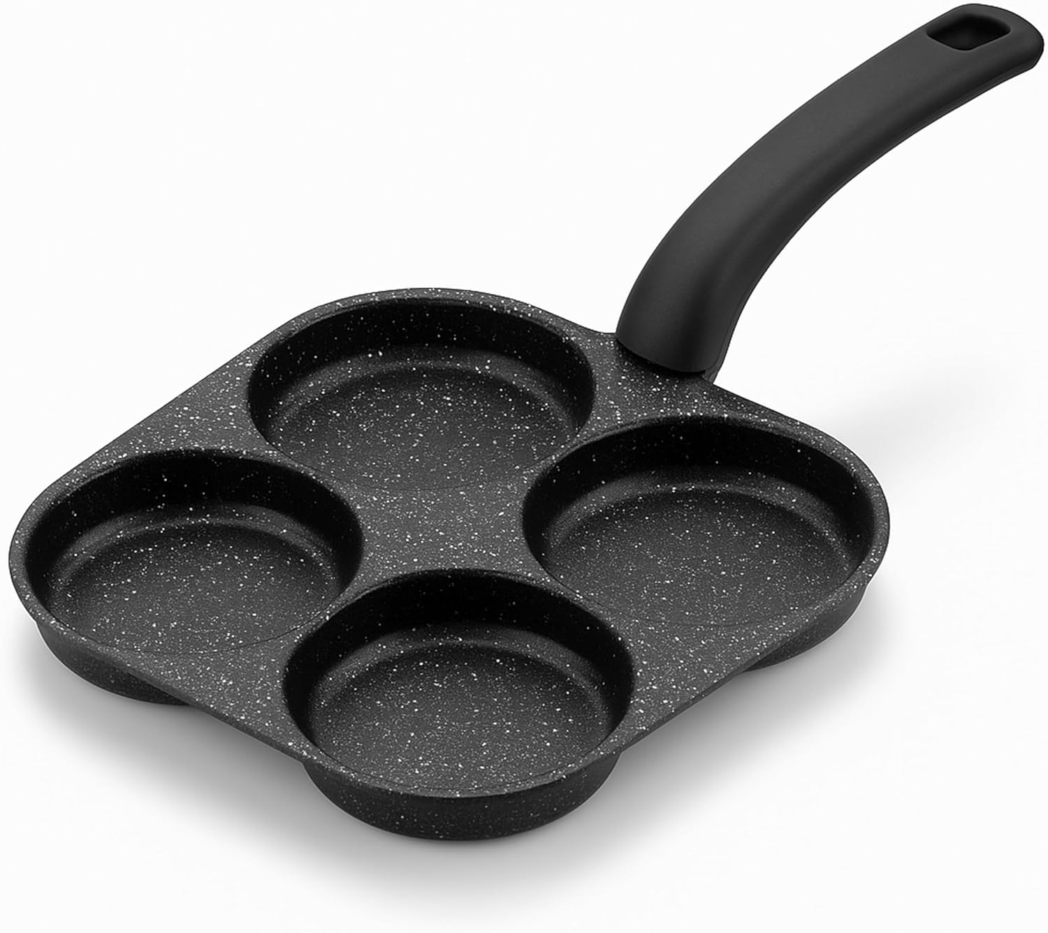 Non-Stick 4 Cup Breakfast Pan Multi-Section Skillet with Flat Bottom for Eggs Pancakes Mini Burgers Sausages Everyday Cooking
