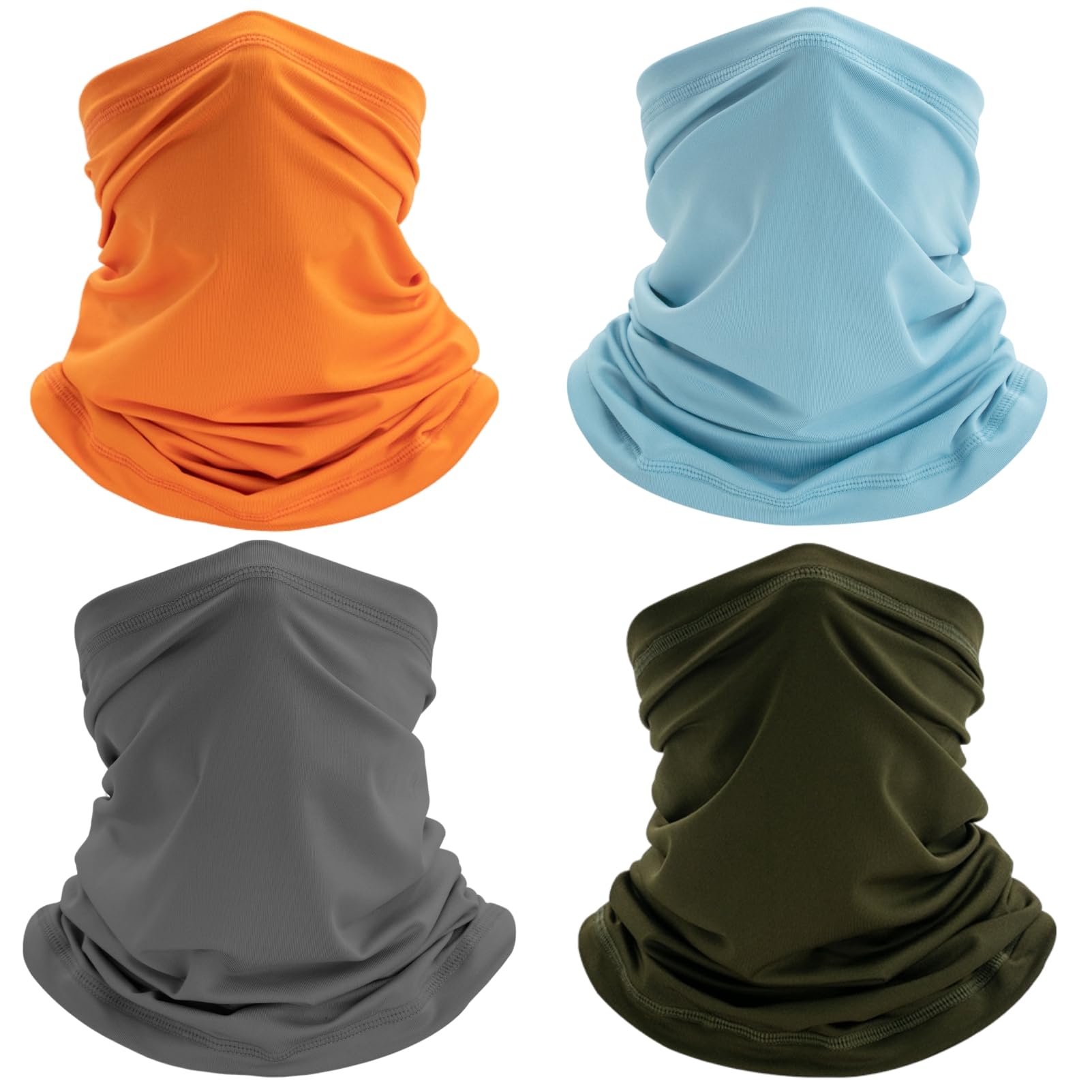 Coolzu 4 Pack Neck Gaiter Face Mask : Balaclava Face Cover Bandana & Gator Mask Headband Scarf Masks for Men Women