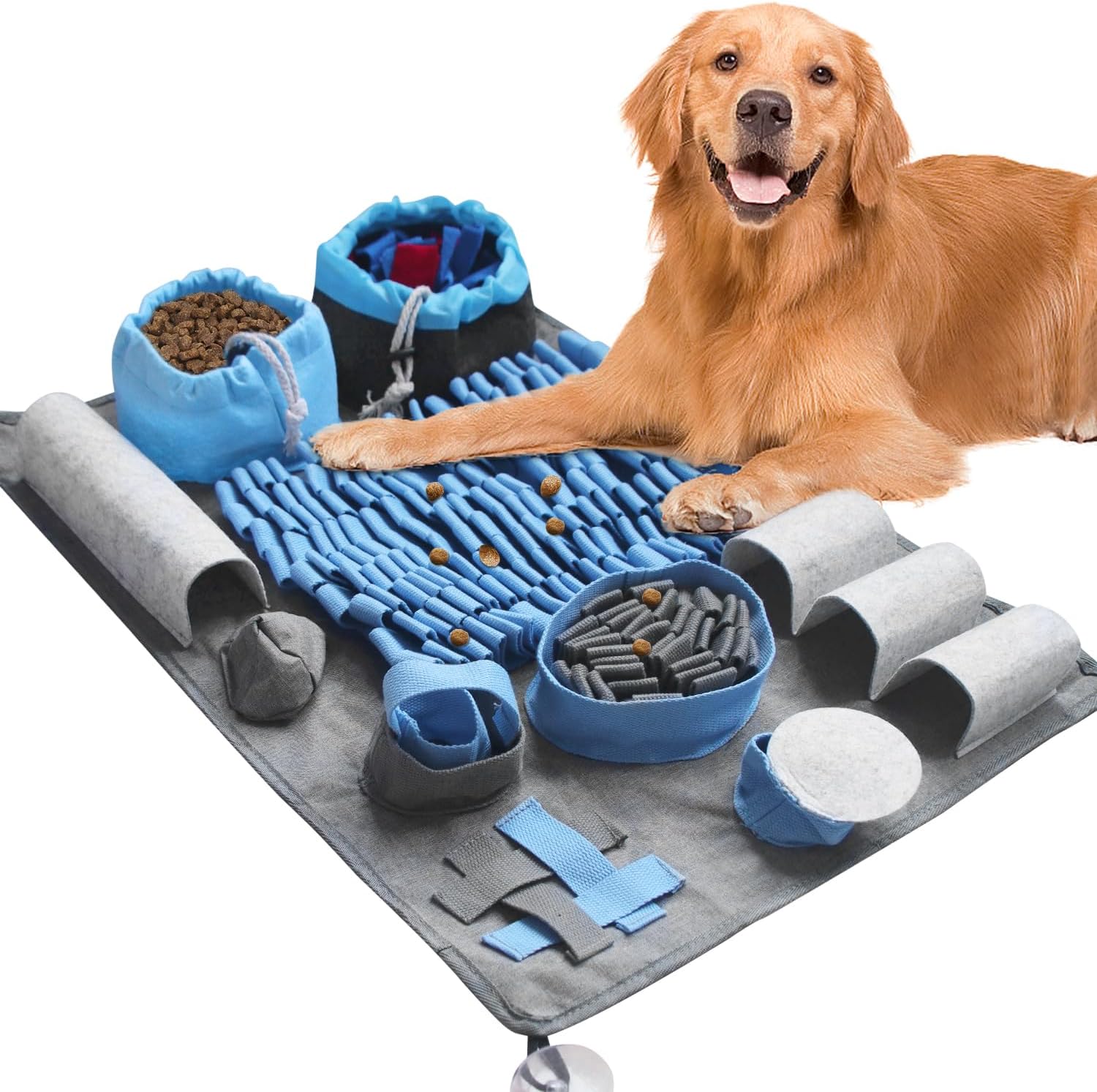 Fzonsh Snuffle Mat for Dogs with 10 Training Elements and 4