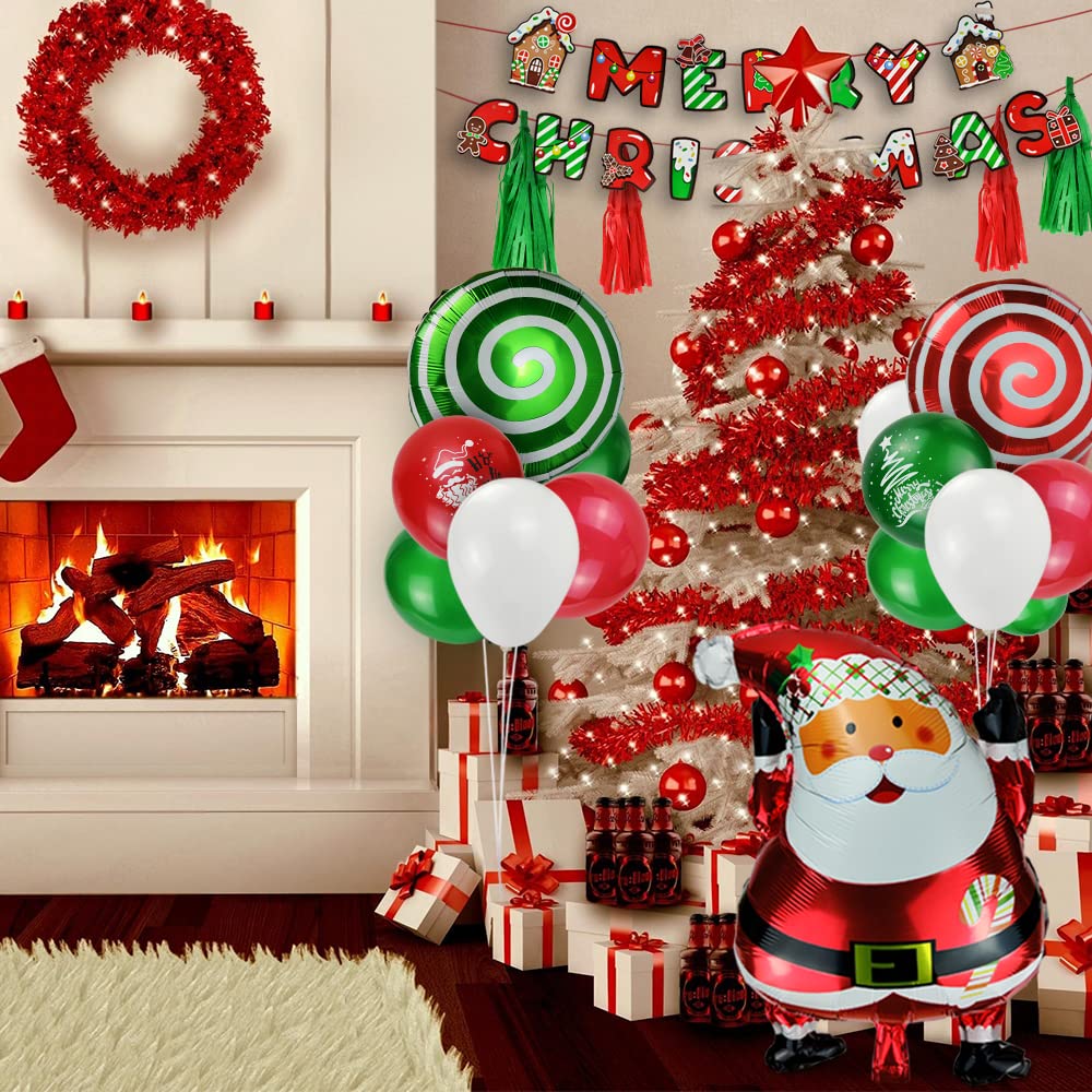 15Pcs Merry Christmas Balloons Santa Claus Elk Christmas Tree Latex Balloons Christmas Party Decorations For Home Xmas Globos Navidad New Year I.118975891