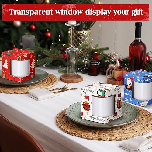 Miniatura 6 de Harloon Paquete de 36 cajas de regalo para tazas de sublimación, caja de embalaje de regalo transparente para tazas de café de sublimación en