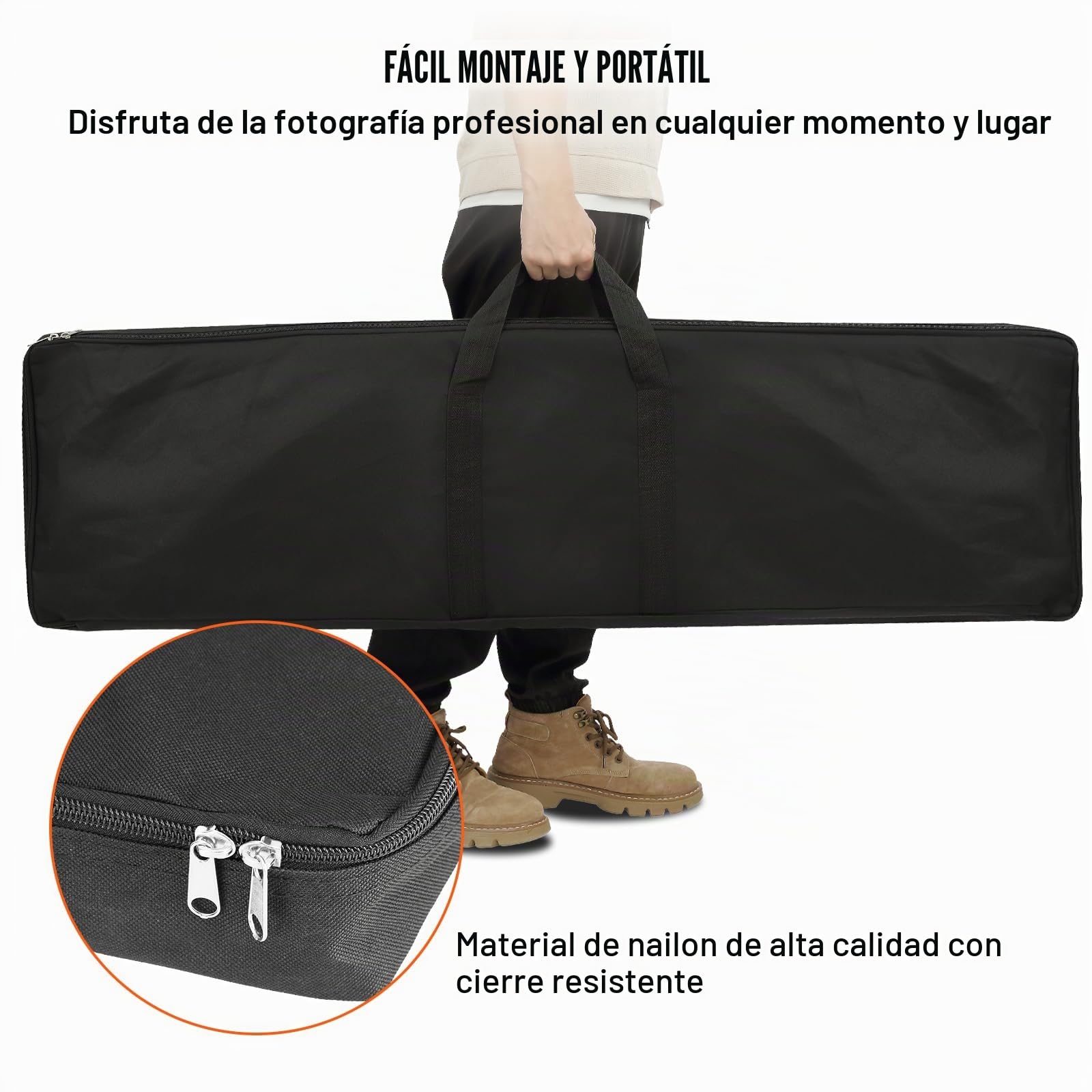 VEVOR Soporte de Fondo Kit de Soporte de Fondo Fotográfico Ajustable de 3048x3048 mm con Base de Acero al Carbono con 6 Abrazaderas Bolsa de Transporte para Estudio de Fotografía, Exposición, Boda