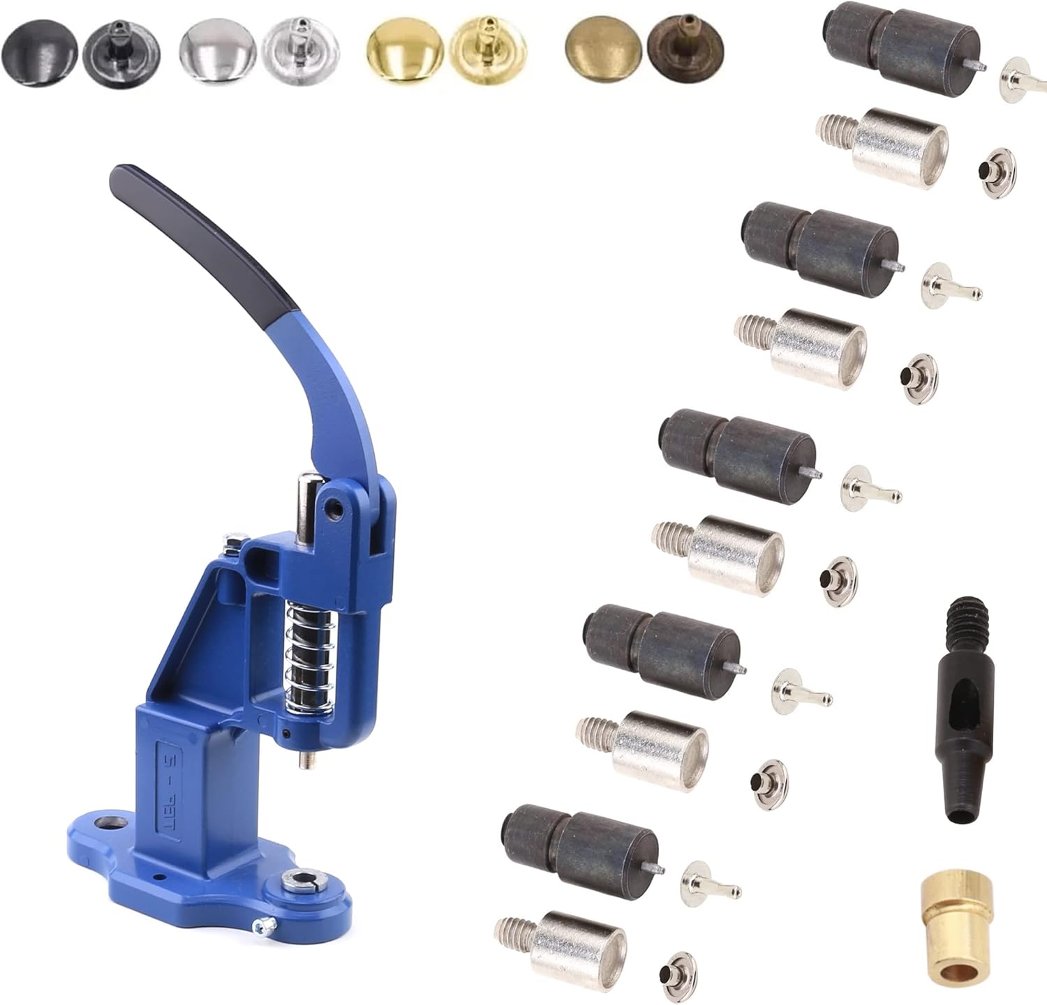 Rivet Press Machine and 5 Sets Single Cap Rivets Die 5mm