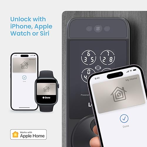 Miniatura 8 de Lockly Visage Zeno Series Smart Lock, reconocimiento facial y huella dactilar, cerradura de puerta de entrada sin llave, cerrojo Wi-Fi integrado con