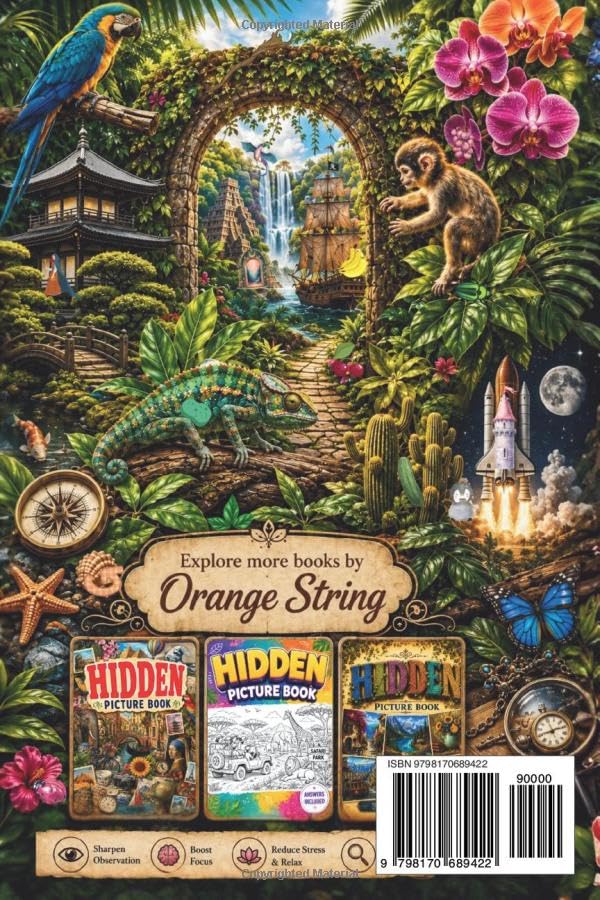 Hidden Picture Book For Adults: A Relaxing, Travel-Friendly Seek-and-Find Challenge with 350+ Hidden Objects to Find Across 20 Black-and-White Nature Scenes (Relaxing Seek and Find Books) image 3