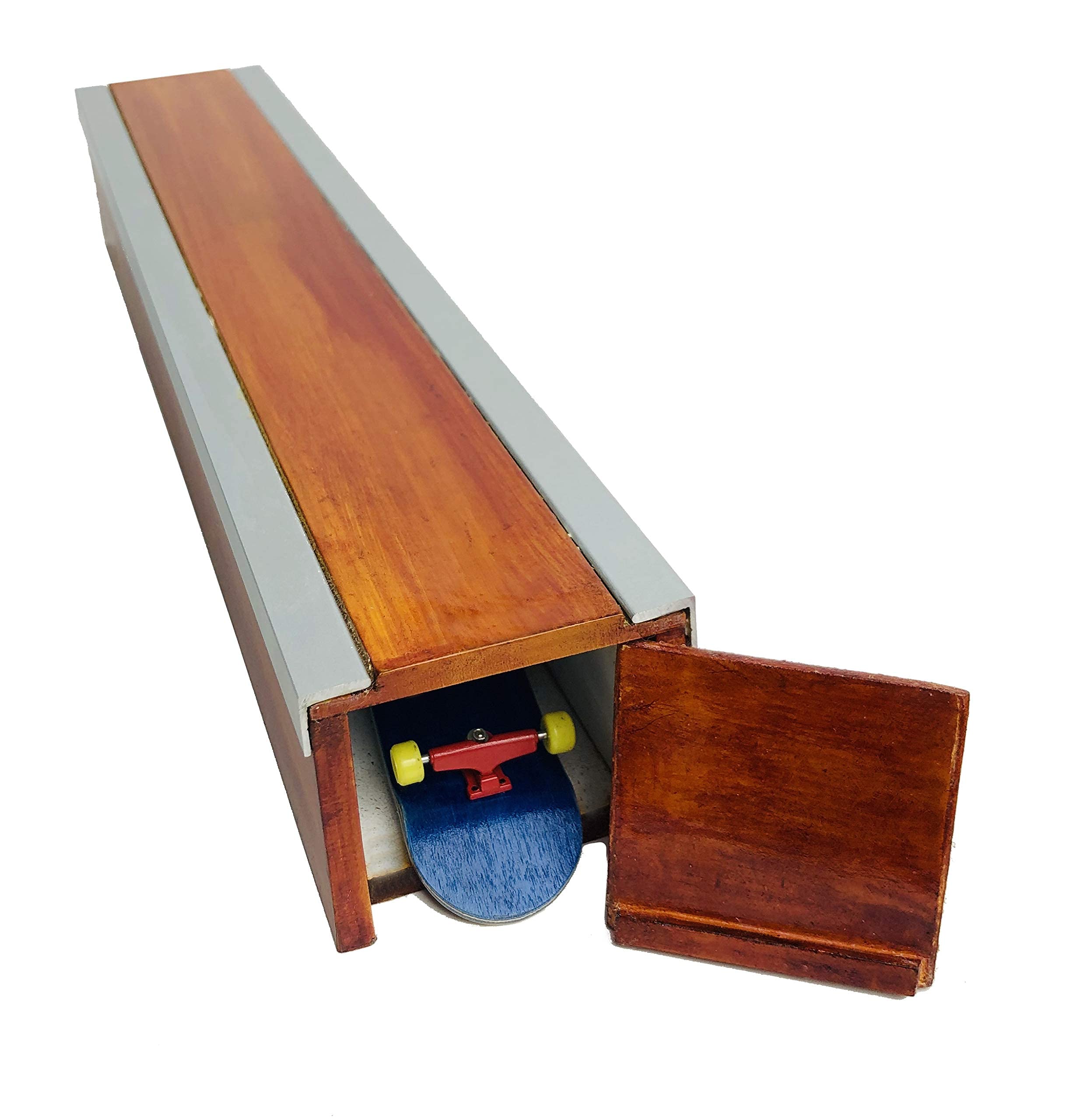 Fingerboard Fun Box XL handcrafted Chest Trunk Colors (BX1) (Brushed Light Brown)