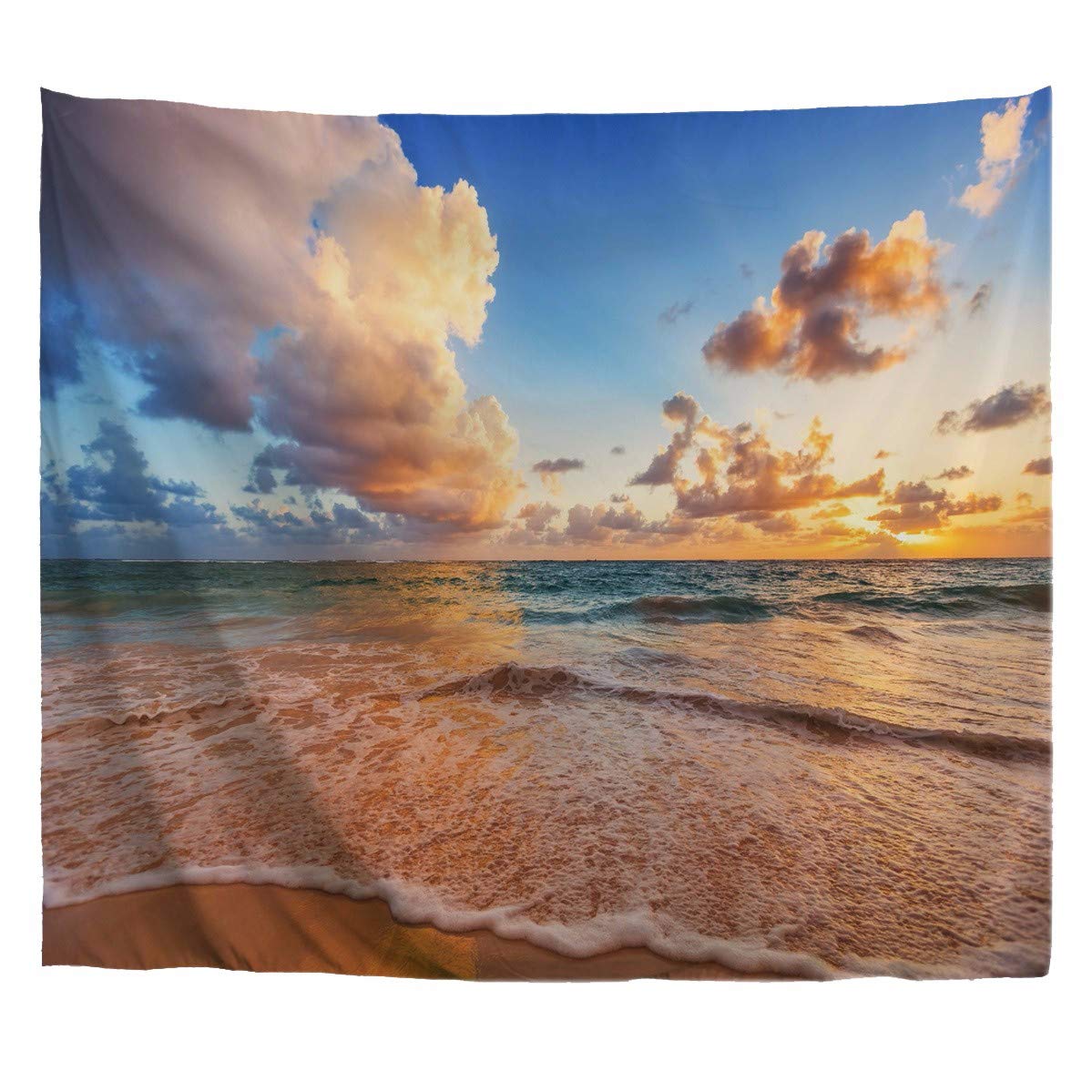 A.Monamour Tropical Dark Green Banana Palm Tree Leaf Plants Themed Print Fabric Tapestry Wall Hangings Blanket Bohemian Bedspread Cover Hippie Beach Towels Bedroom Living Room Dorm 153X102Cm/60"X40" — view 28