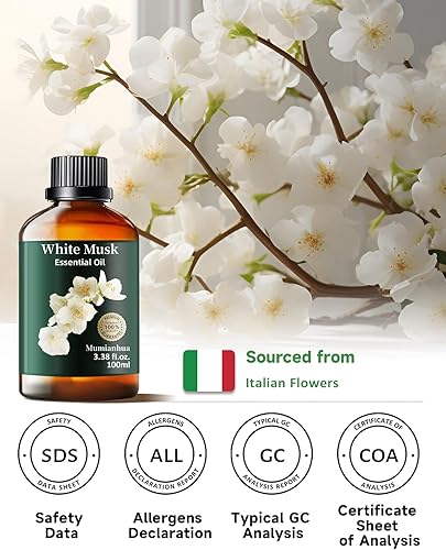 Miniatura 6 de Aceite esencial de almizcle blanco, aceite puro de almizcle blanco para aromaterapia, aceite de fragancia de almizcle blanco para difusor, cuidado