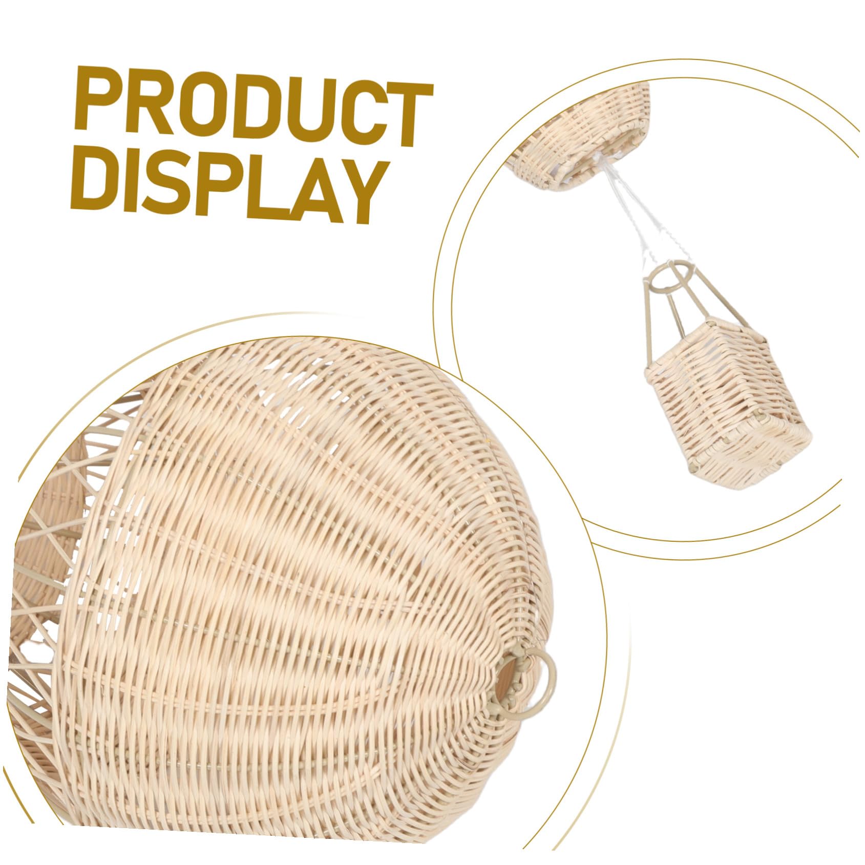 Artibetter Geflochtener Rattan Heißluftballon Hängedekoration mit Lichterkette für Kinderzimmer Wohnraum Fotorequisite