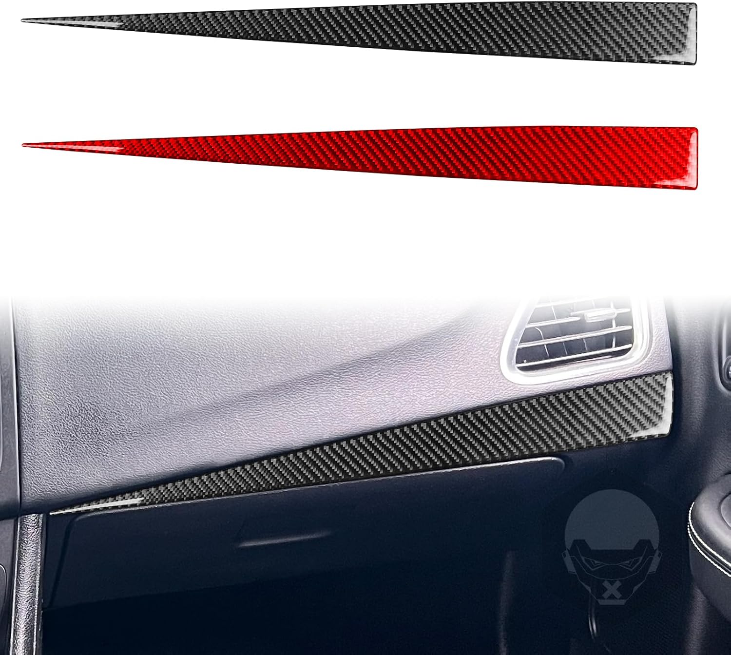 Real 3K Premium Carbon Fiber Car Co-Pilot Glove Box Above Panel Anti-Scratch Cover Strip Trim Sticker Compatible with Dodge Avenger 2011 2012 2013 2014 Auto Interior Accessories Black