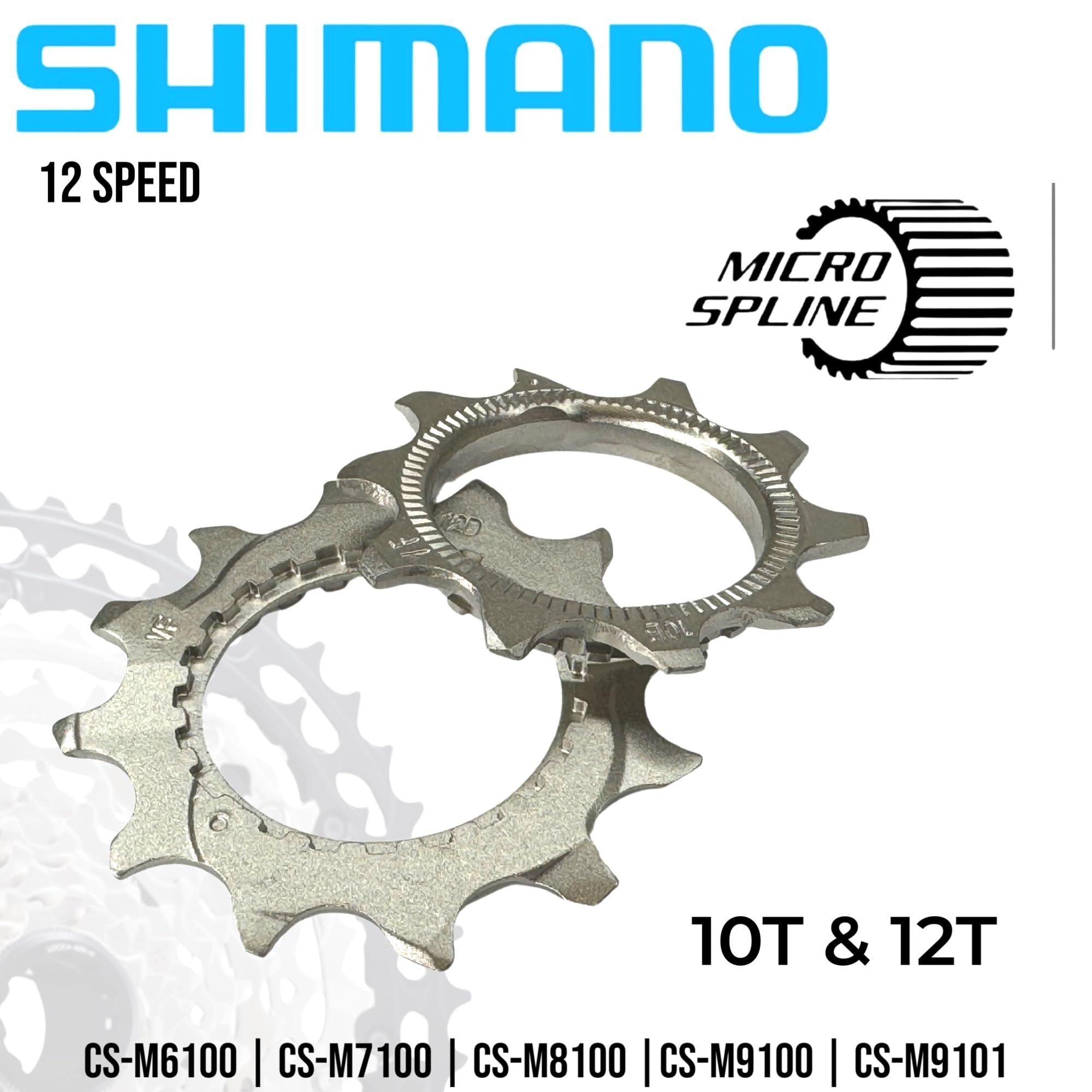 Verschleiß Ersatz Original Ritzel kompatibel mit Shimano Deore SLX XT XTR MTB Ebike für Micro Spline Freilauf 12-Fach Kassetten CS-M6100 I CS-M7100 I CS-M8100 I CS-M9100