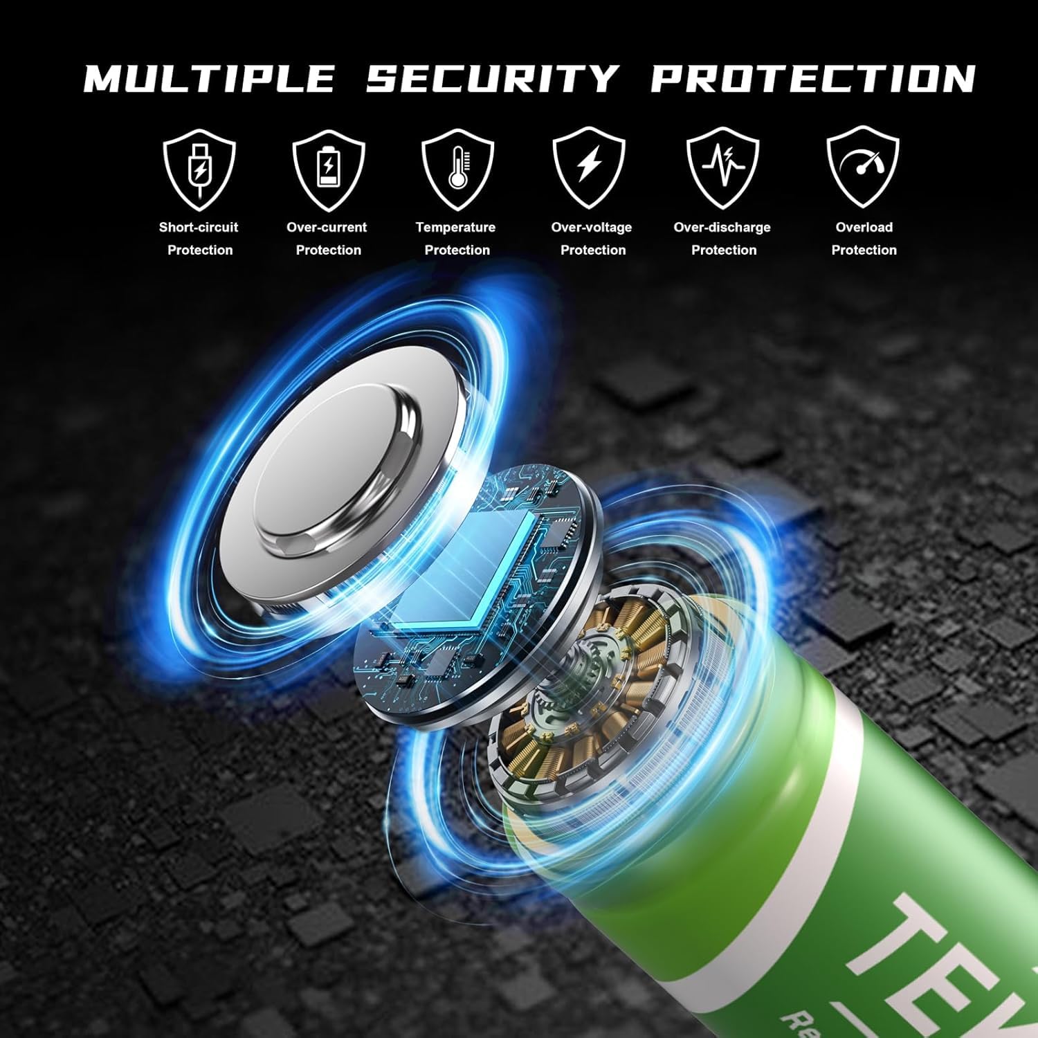 tku222様 Amazon.com: TEKOWEE 2 Pack 3.7 Volt 18650 Rechargeable