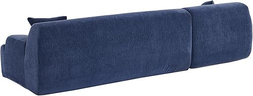 Miniatura 5 de MiHunnor Sofá combinado de 2 piezas, moderno sofá modular grande en forma de L, juego de sofá diván de tela de felpilla para sala de estar,