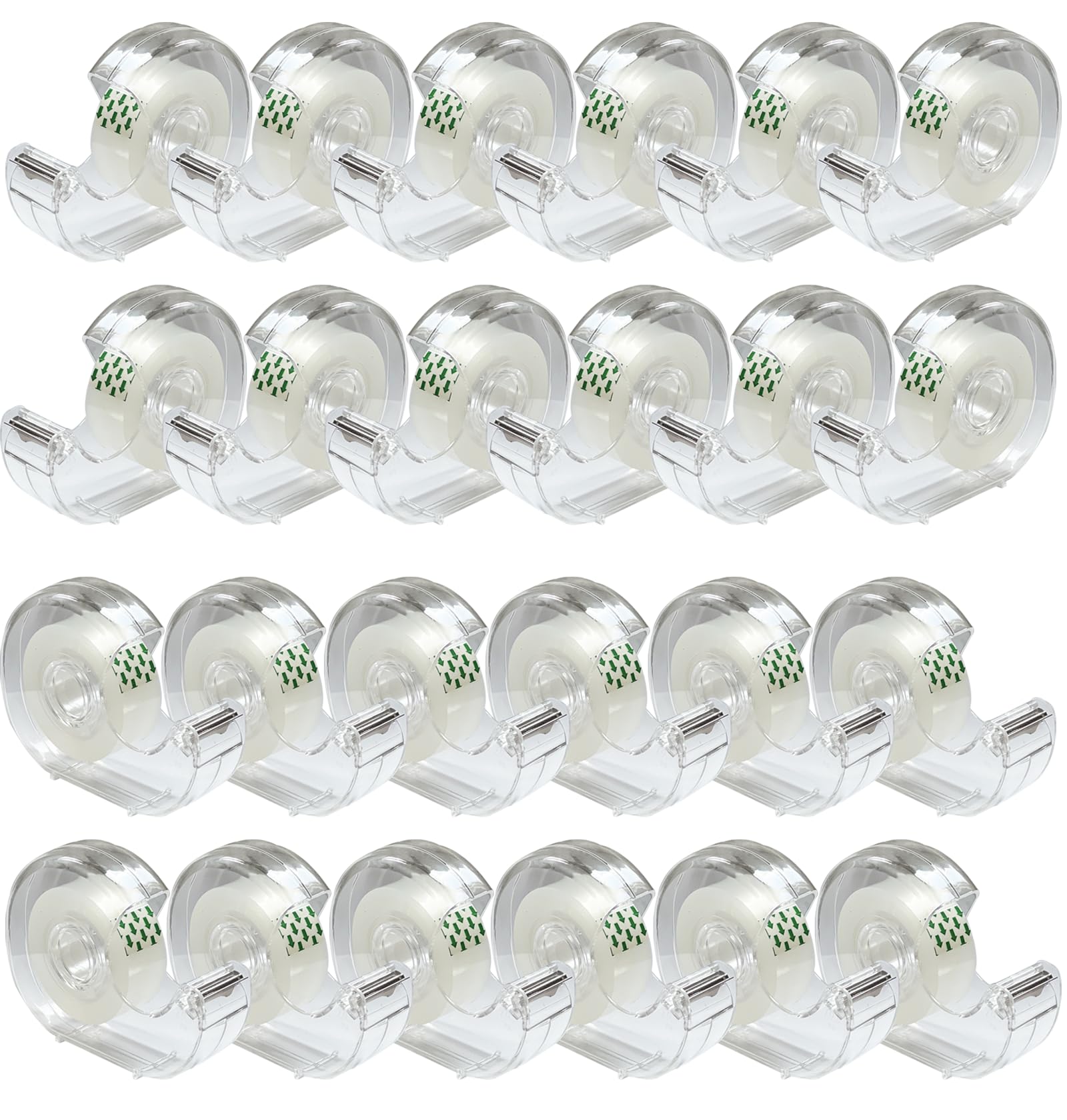 Minghaoda Clear Tape, Transparent Tape for Office, 3/4 in, Dispensered, 24 Packs