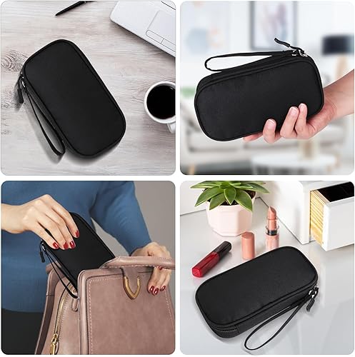 Miniatura 6 de Organizador universal de cables, bolsa de accesorios electrónicos para cargador, teléfono, tarjetas de memoria y dispositivos de viaje (negro)