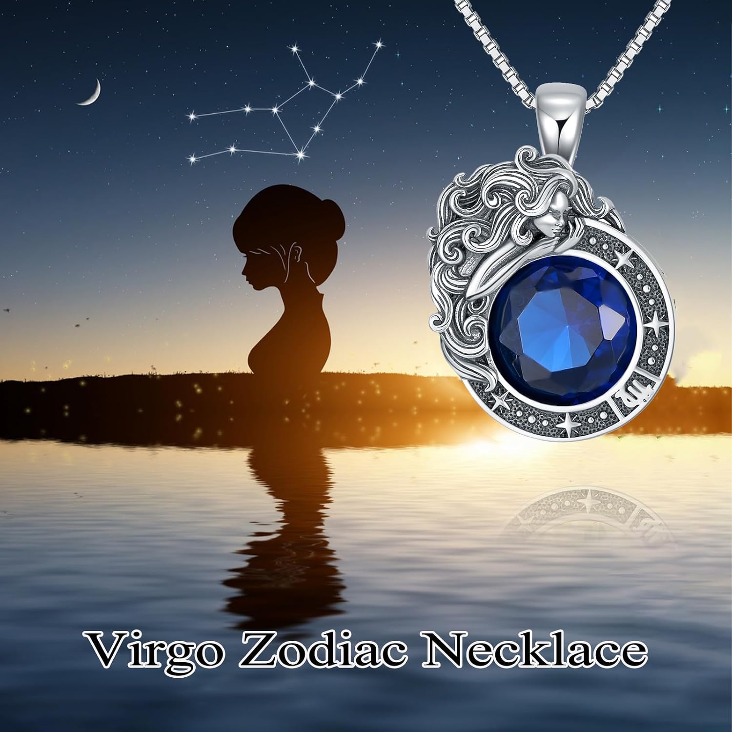 LONAGO Zodiac Sign Necklace Celestial Constellation Necklace Horoscope Astrology Zodiac Pendant Necklace Gift for Women