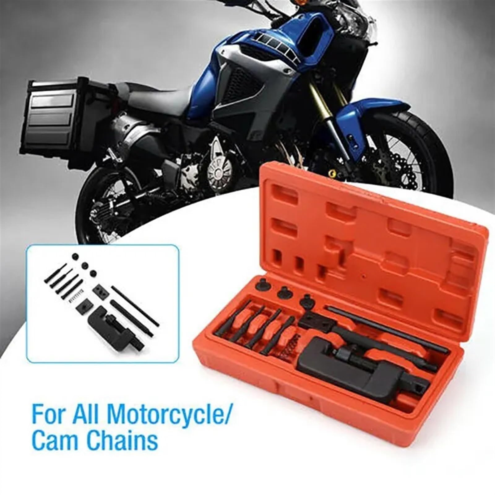 cadena motosierra Juego de herramientas de reparación de cadena, 13 Uds., disyuntor divisor de cadena for motocicleta, herramienta de remachado for montaña, enlace de alta resistencia, anillo redondo