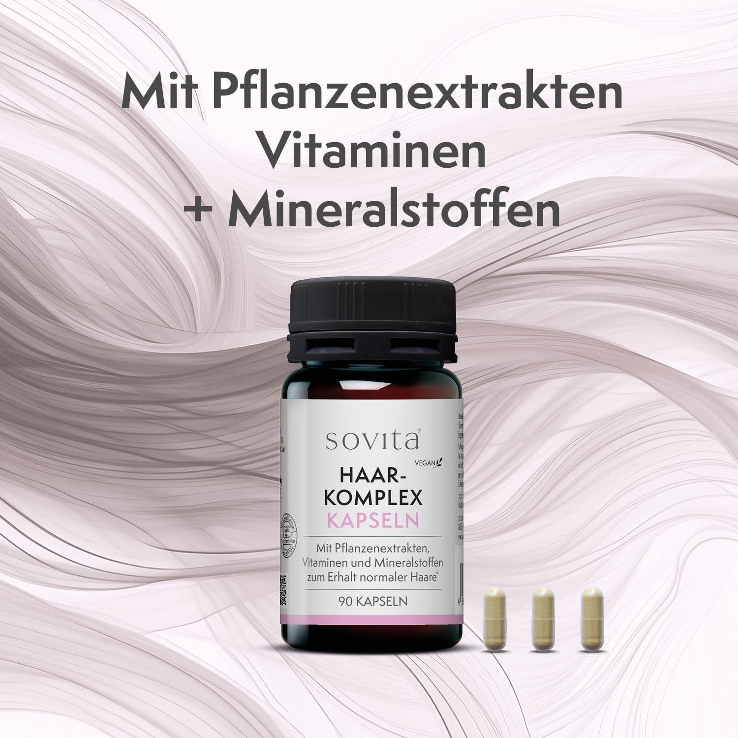 sovita Haar Komplex Kapseln mit Hirseextrakt & Biotin | Mit Kupfer, Selen & Schwarzem Pfeffer zur Unterstützung von Haaren, Haut & Bindegewebe | Nahrungsergänzung | 360 Kapseln