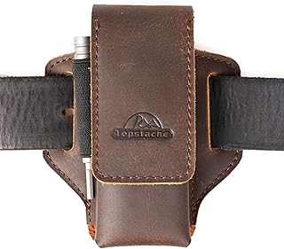 Leather Multitool Sheath for Belt - Multitool Holder - EDC Belt Organizer - Two Magnetic Closure - Darkbrown