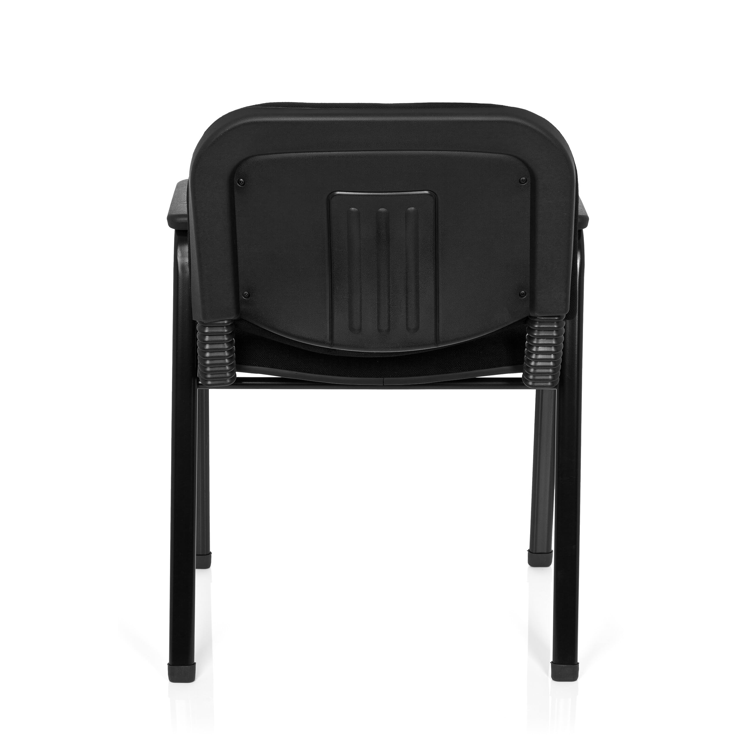 hjh OFFICE 704340 Silla de Visita XT 650 Tela Negro Silla de Conferencia tapizada con reposabrazos, apilable